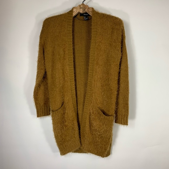 Forever 21 Sweaters - Gold Eyelash Knit Cardigan Sweater.Sz Small